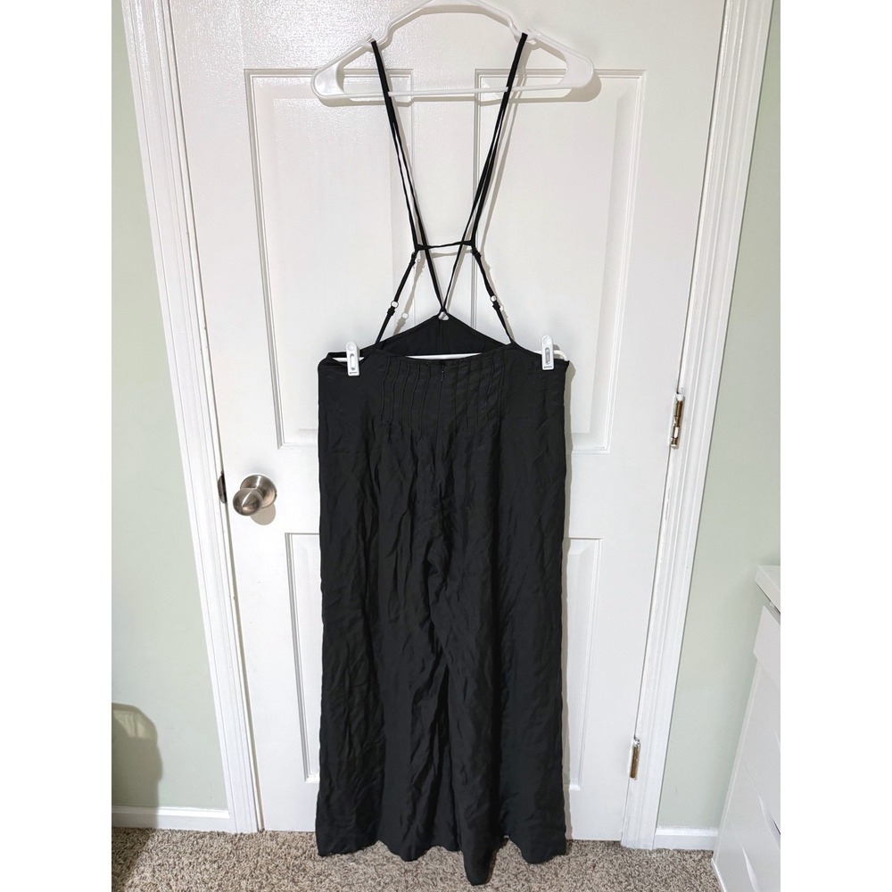 Anthropologie Black Strappy Pintuck Wide Leg Jumpsuit Womens Medium OB1485208 - Picture 3 of 6